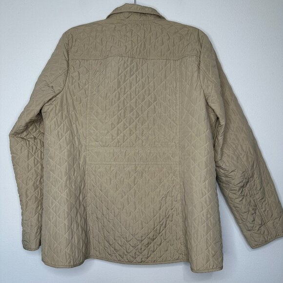J Jill Quilted Full Zip Jacket Size L Tan Pockets Fall Outdoor Classic - Picture 2 of 13